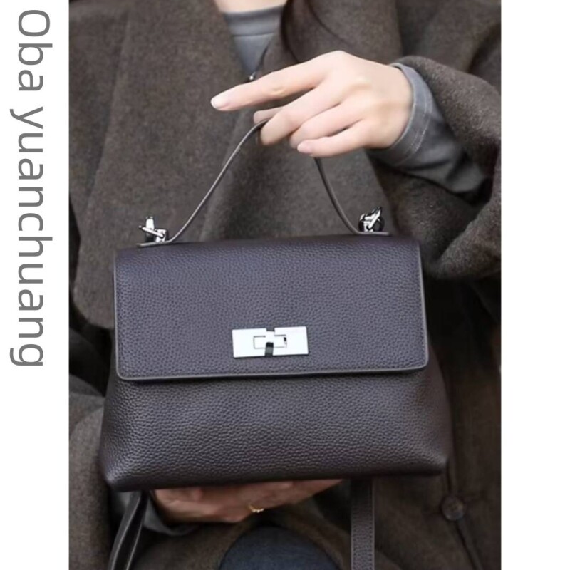 爱玛女仕头层牛皮小方包女新款真皮女包凯莉包时尚单肩斜挎手提包