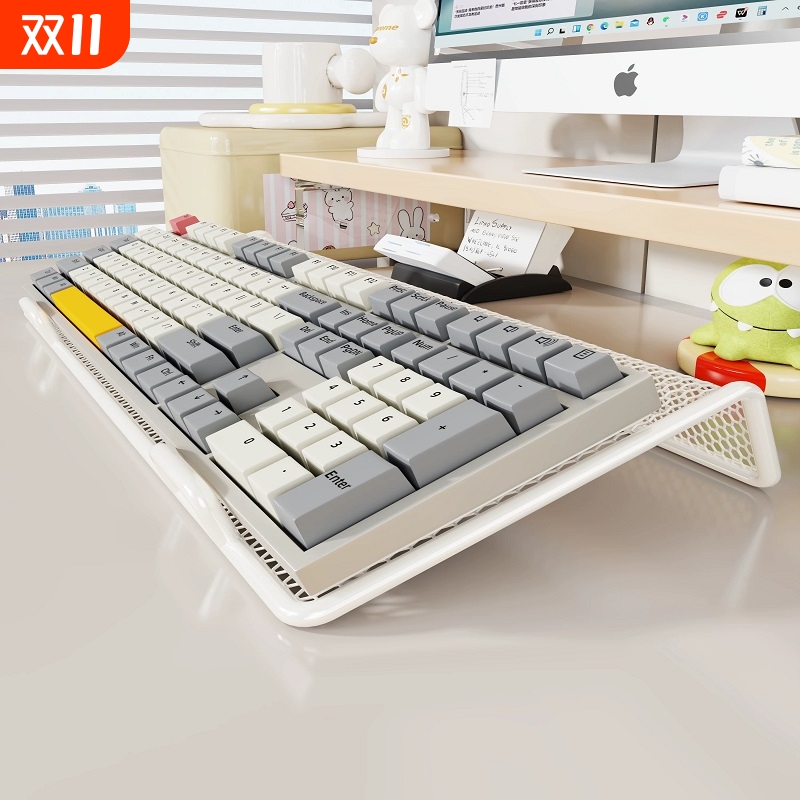 键盘托架加高底座增高架宿舍铁艺悬浮支撑架机械通用垫多功能神器办公室工位改造置物架显示器立式白色倾斜