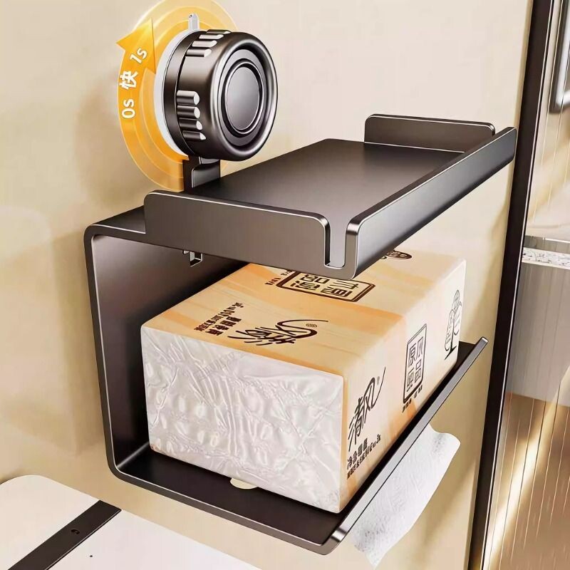 吸盘卫生间厕所纸巾盒壁挂式置物架抽纸纸盒免打孔洗手间卷纸