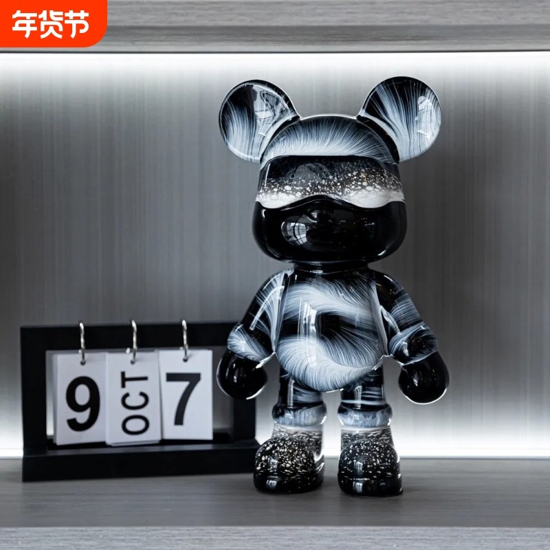 2026新款手工diy流体熊成品客厅潮玩客厅装饰品存钱罐桌面摆件