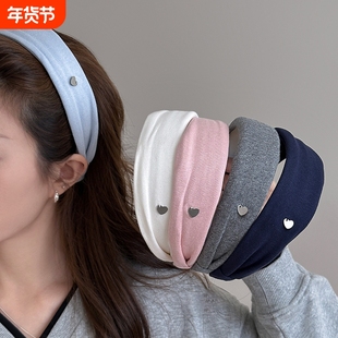 韩系针织宽边发箍女时尚高级感发卡高颅顶头箍外戴压发捆头窟短发