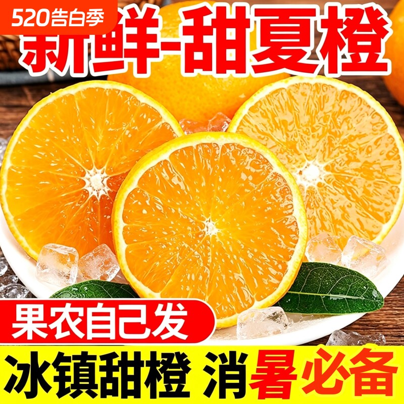 正宗湖南江永夏橙新鲜当季水果现摘晚熟榨汁手剥橙子大果整箱甜橙