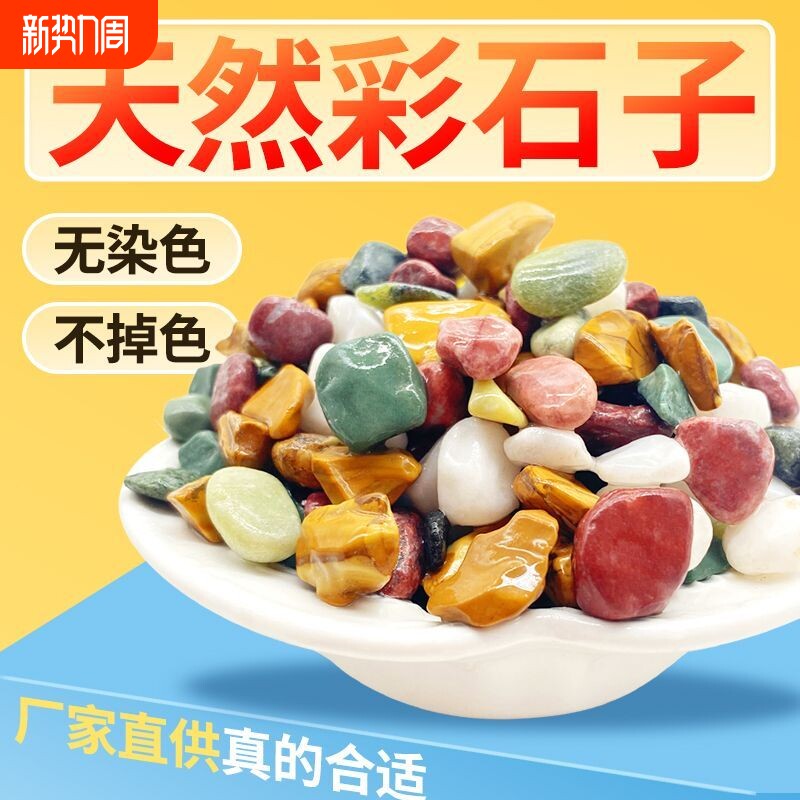 天然五彩石雨花石鱼缸造铺底盆栽水培多肉植物铺面装饰小石头