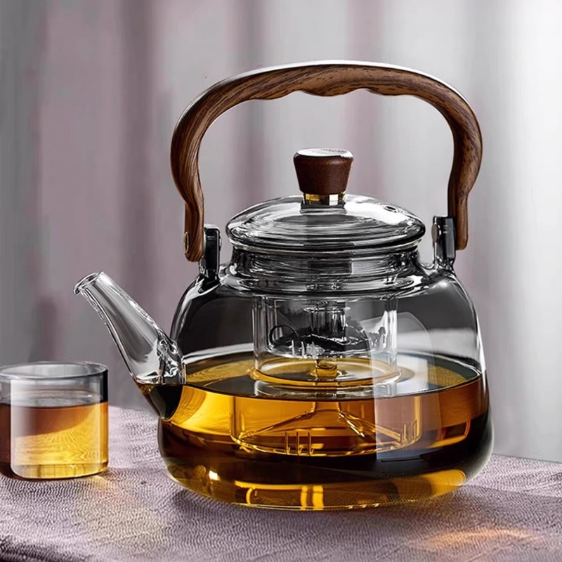 新款耐高温玻璃提梁壶泡茶壶明火加热电陶炉烧水壶耐热玻璃蒸煮壶