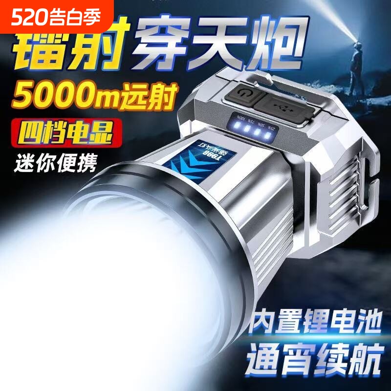 公牛适用LED头灯强光超亮手电筒头戴式户外家用远射防水登山钓鱼