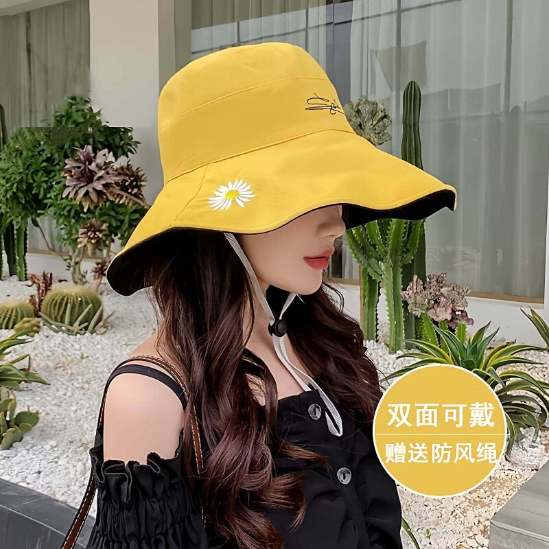 双面渔夫帽防晒帽女2026夏季款大帽檐遮脸太阳帽子防紫外线遮阳帽