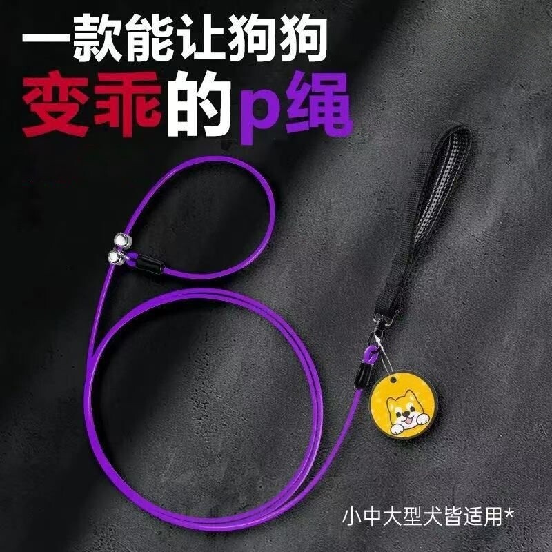 狗狗宠物牵引绳防爆冲训练专用绳p绳大型犬遛狗绳小型犬p链狗绳子