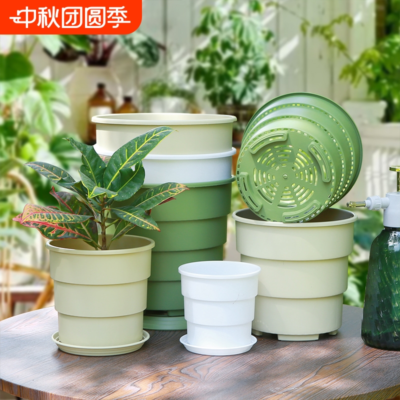 青山360°透气月季盆栽塑料花盆