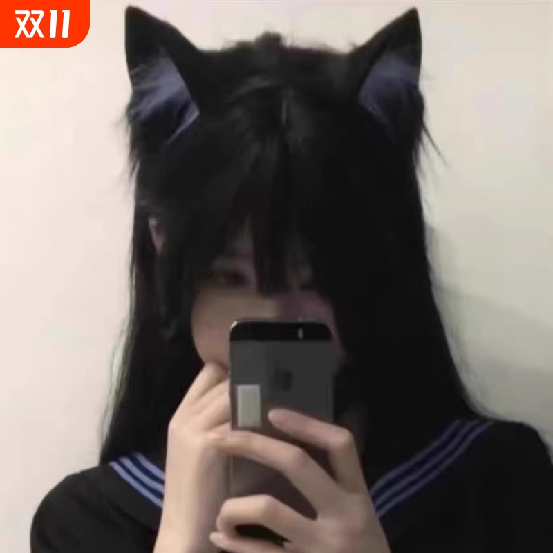 cosplay猫耳朵发箍猫尾巴饰品手作可爱猫娘兽耳发饰兽尾配饰套装