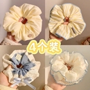 大肠气质云朵简约高级丸子头饰复古发绳头绳发饰 发圈奶油超大法式