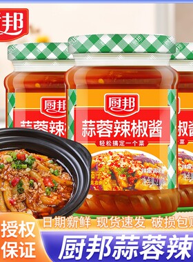 厨邦蒜蓉辣椒酱210克海鲜酱排骨酱调味酱多口味任选瓶装家用瓶装