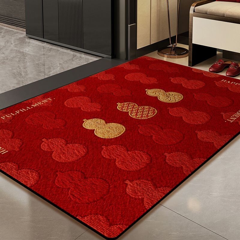进门地垫入户门垫家用门口防滑垫子地毯红色脚垫门厅耐脏玄关裁剪