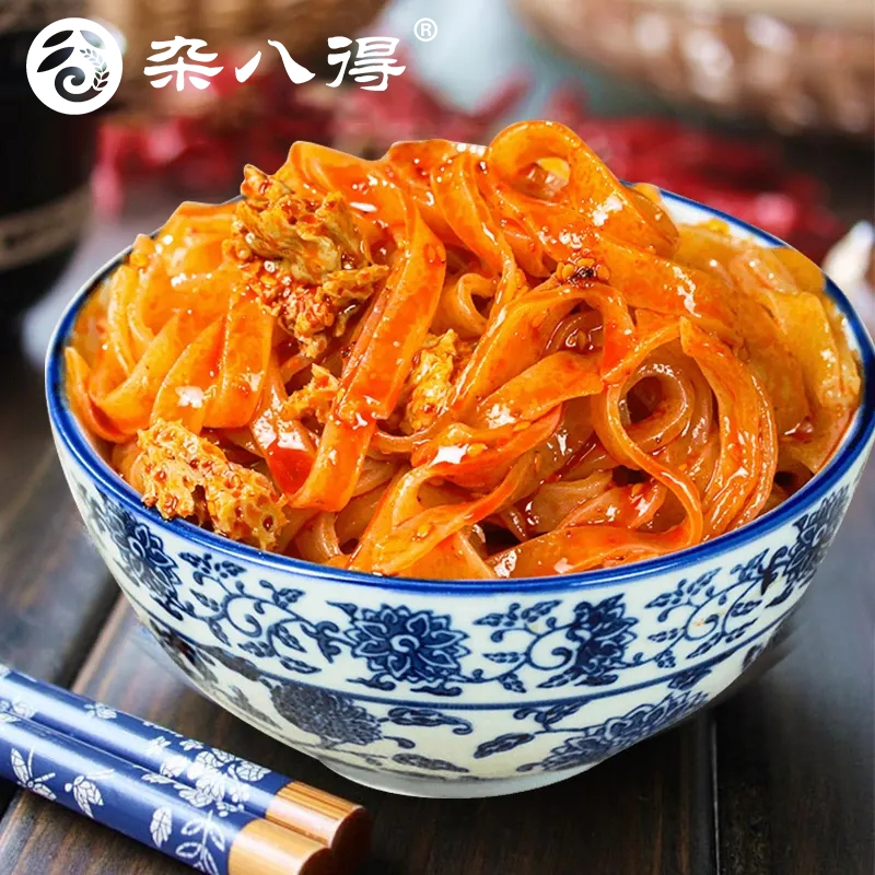 杂八得擀面皮陕西宝鸡岐山面皮西安特产速食凉皮面筋袋装真空香辣