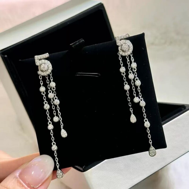 韩系小众流行网红耳环耳链女轻奢蝴蝶结耳钉百搭长款耳坠耳饰