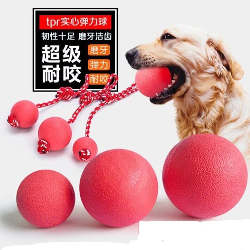 狗狗磨牙玩具耐咬弹力球磨牙实心球边牧拉布拉多解闷橡胶球训狗用