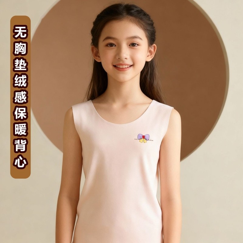女童背心儿童无痕保暖发热上衣宝宝打底内穿贴身马甲内秋衣无袖