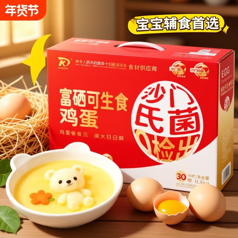 康大富硒可生食鲜鸡蛋30枚