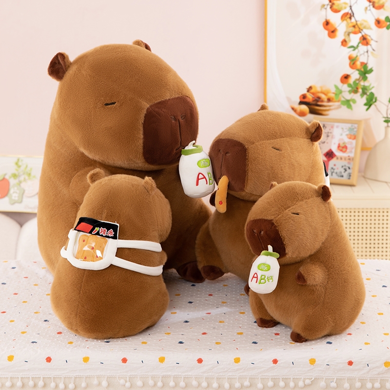 创意吃辣条卡皮巴拉玩偶布娃娃