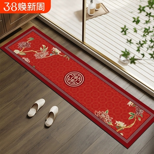 新春红色硅藻泥地垫家用浴室可擦洗防滑吸水脚垫入户门可裁剪门垫