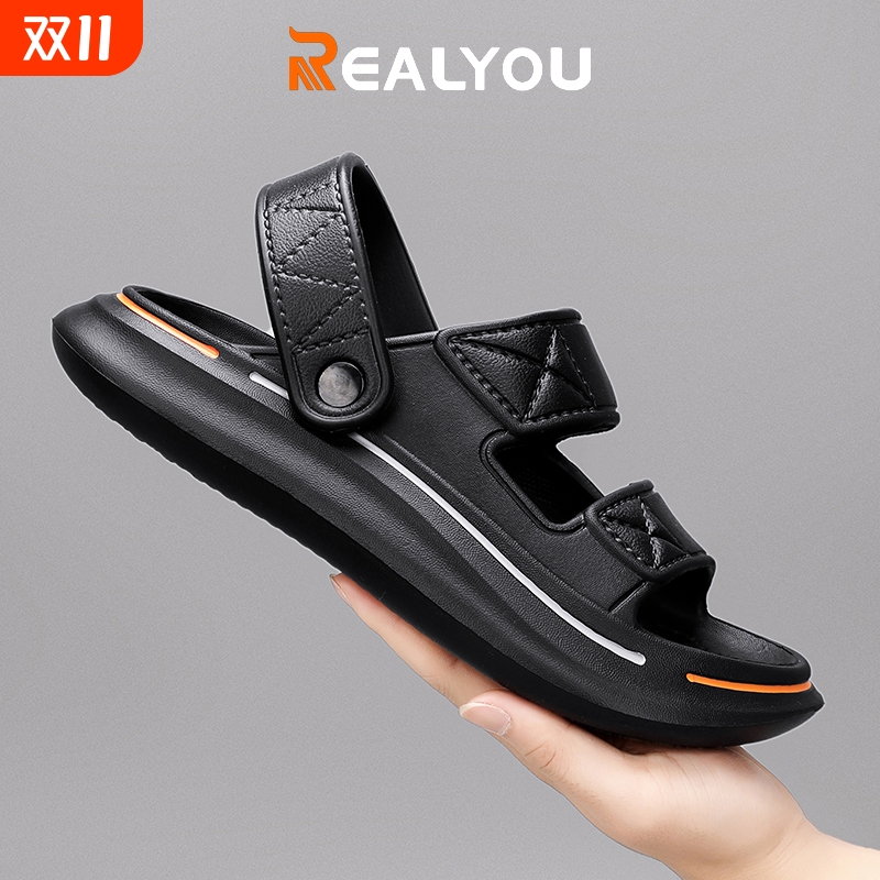 REALYOU/雷友凉鞋男款夏季外穿凉拖户外运动休闲软底沙滩拖鞋防滑