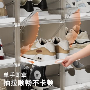 柜 鞋 盒收纳盒透明抽拉鞋 子收纳神器家用门口塑料鞋 架存放抽屉式