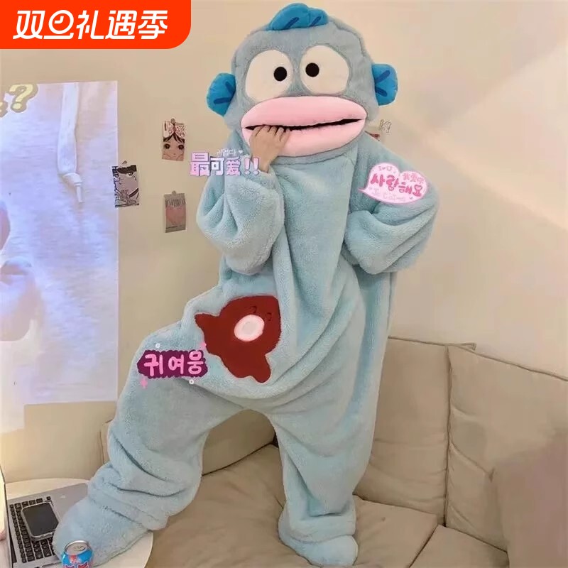 小丑鱼连体睡衣女大嘴鱼搞怪睡袍