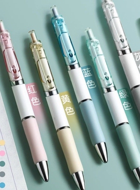 高颜值果冻色k35按动中性笔刷题笔学生水笔好看的笔黑笔按动笔