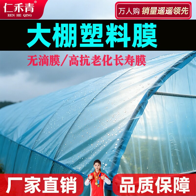 大棚塑料膜加厚透明尼龙薄膜农用抗老化蓝色无滴膜保温专用防水布
