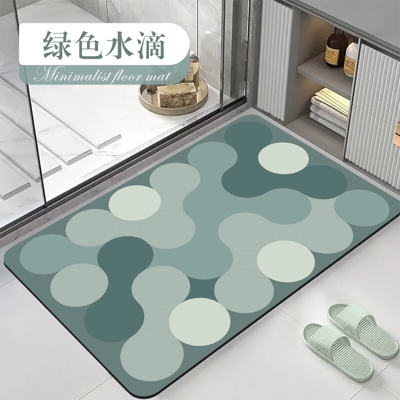 卫生间地垫浴室门口吸水脚垫硅藻泥简约加厚厕所防滑小清新软垫子