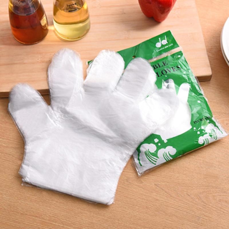 家用一次性手套 塑料薄膜五指清洁手套 美容美发染发手套