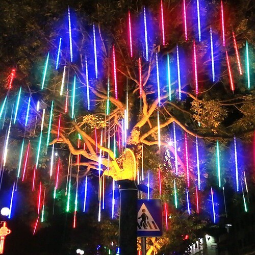 户外太阳能流星雨led灯