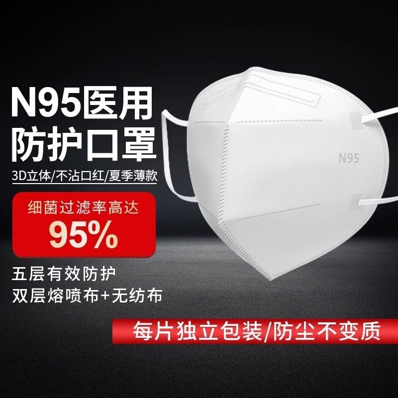 N95口罩医疗级别医用防护一次性正品医护女高颜值夏薄款立体粉尘