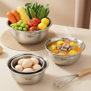 加厚食品级316不锈钢盆汤盆汤碗饭碗厨房家用洗菜菜盆加深圆盆小