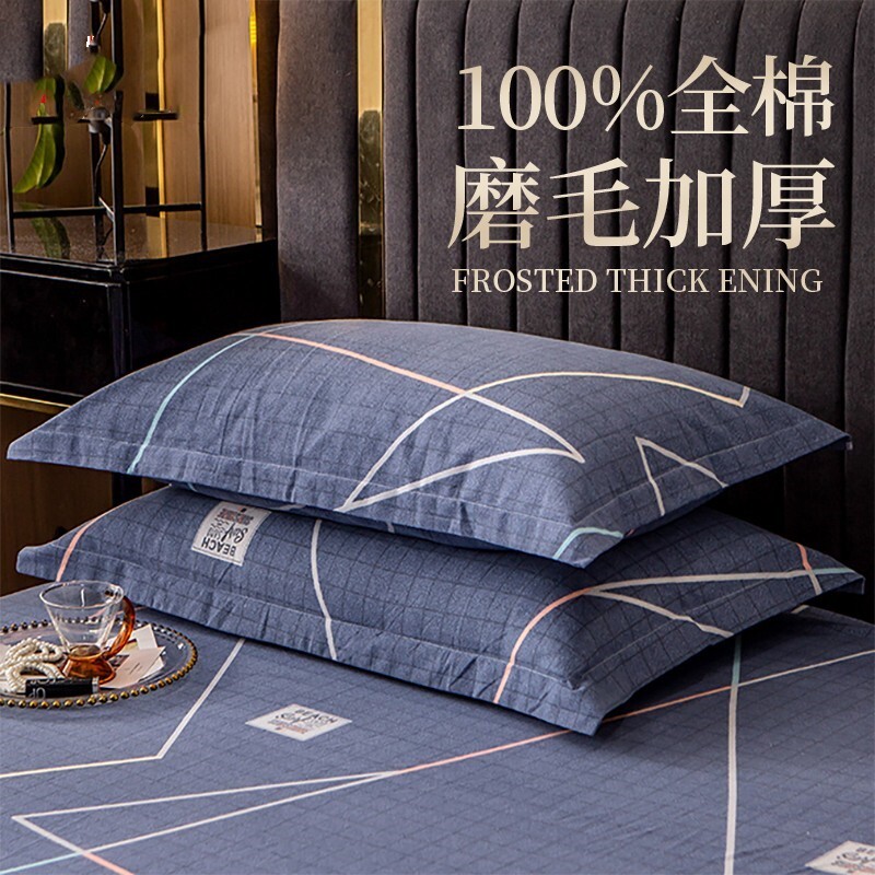 纯棉枕套枕头套48x74一对装加厚磨毛单人学生全棉单2024新款