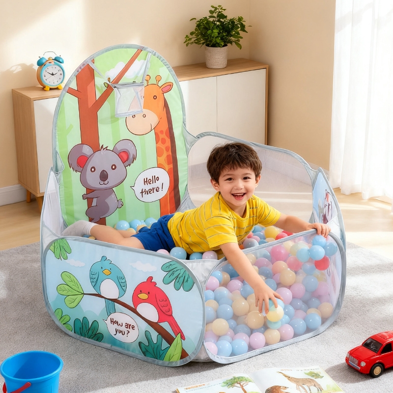 儿童海洋卡通海洋球池宝宝家用池玩具围栏婴儿球池帐篷室内折叠