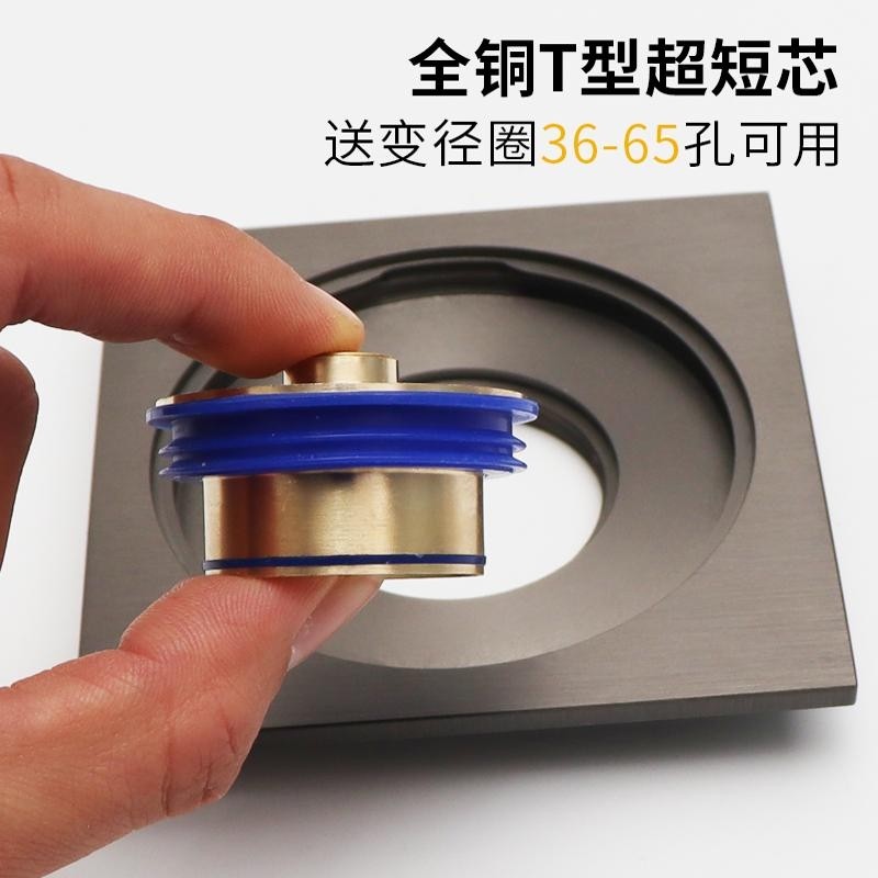 全铜内芯超短地漏防臭器超薄地漏芯4050管防虫防反味防反水75翻