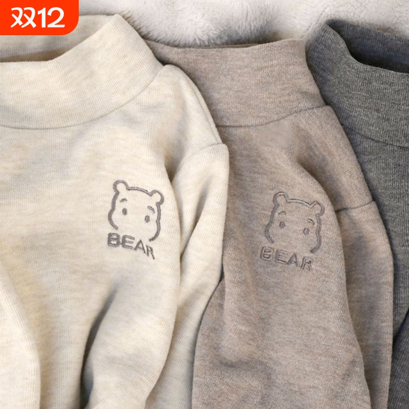 宝宝打底衫羊绒棉中小童半高领冬