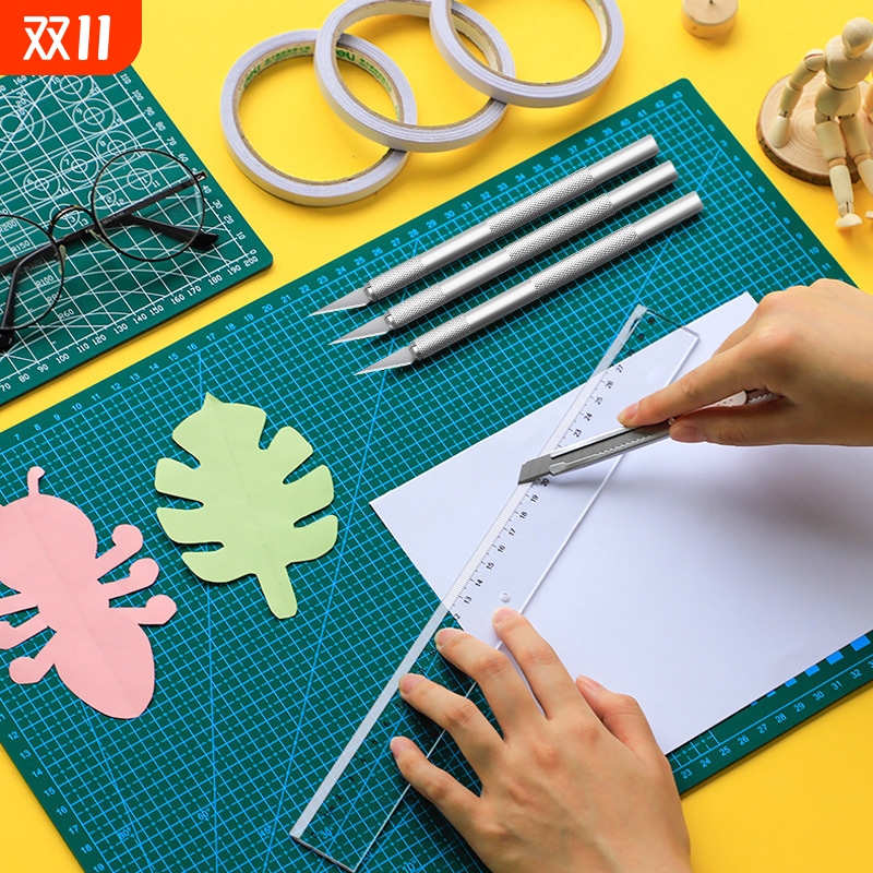 大号切割垫板手工套装a2桌面刻板学生用画画美工裁纸pvc手帐绿色软桌垫a4模型防割双面可用diy手工雕刻垫板