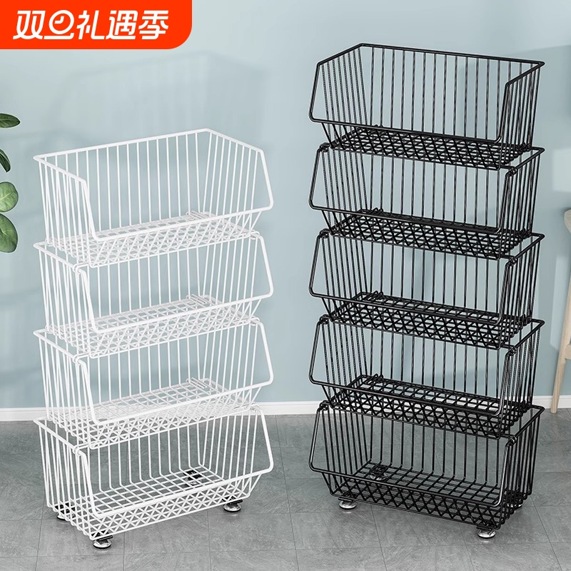 菜篮子加粗厨房置物架靠墙落地蔬菜水果台面转角收纳用品墙角推车