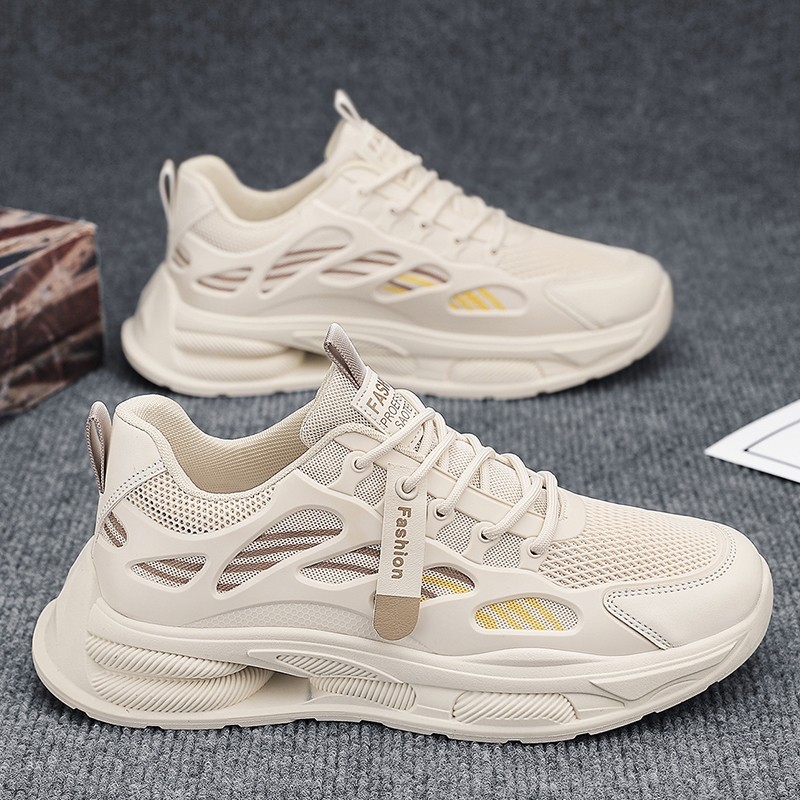 国货品牌联名鞋子男夏季新款透气网面休闲运动跑步老爹鞋软底轻便