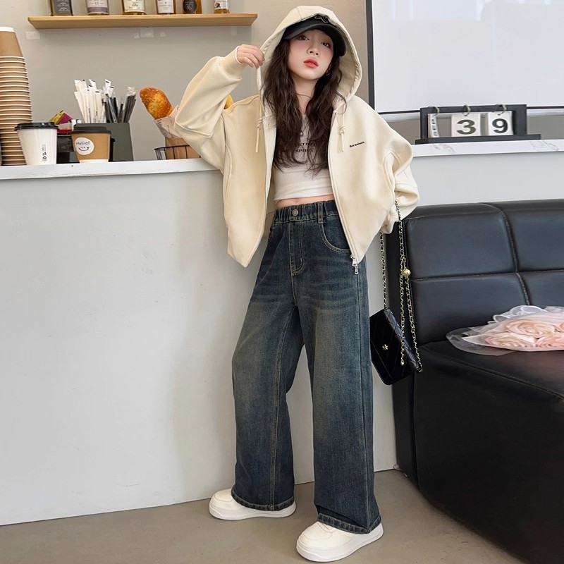 女童卫衣外套春秋款2025新款儿童开衫衣服女大童洋气时髦上衣时尚