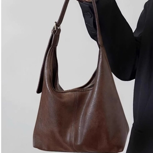 大容量2025新款 通勤托特包包女式 高级感轻奢小众斜挎大包单肩包