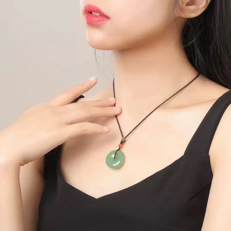 新疆和田玉青白玉平安扣吊坠男女情侣款玉石挂件平安项链佩手链仿