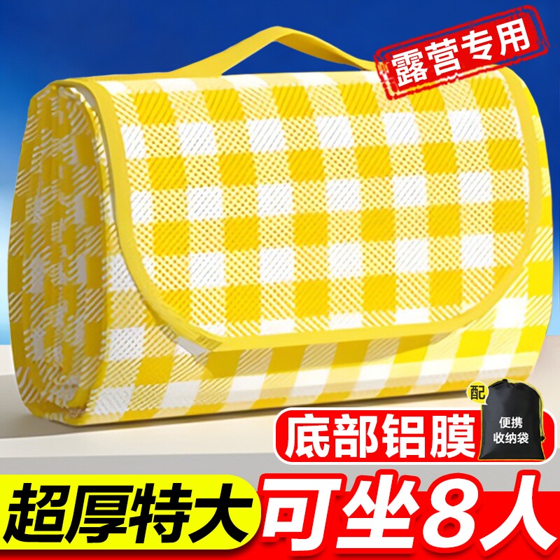 野餐垫户外防潮垫防水加厚便携徒步沙滩垫便携露营野炊草坪地垫子