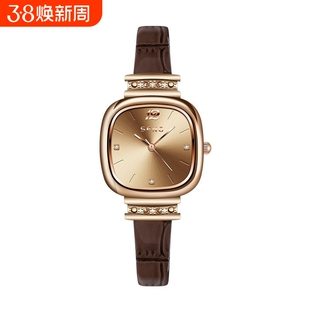 轻奢细带手表女ins小众复古方块手表学生气质耐用石英表