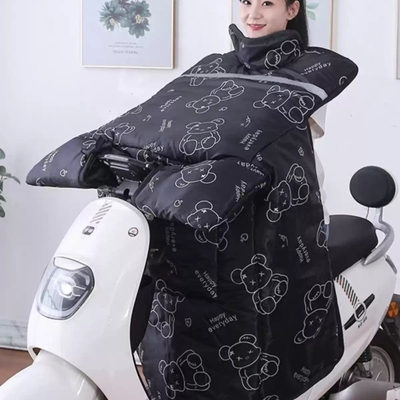 电动摩托车挡风被冬季加绒加厚防水男女防寒防风罩双面牛津布特厚