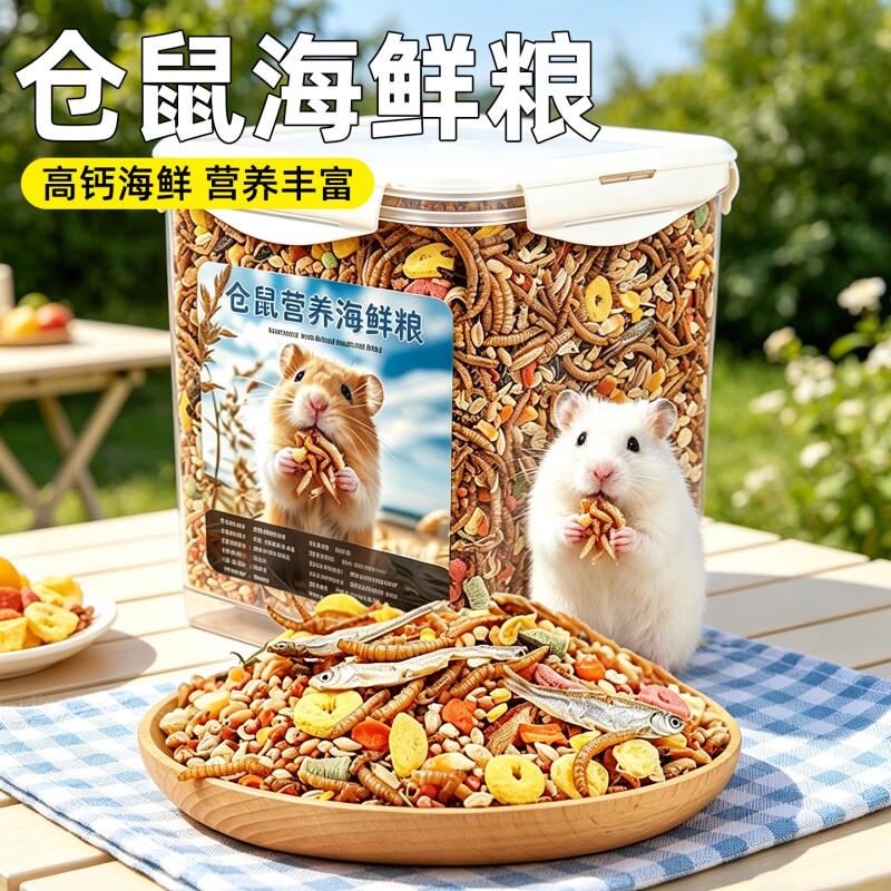 仓鼠粮食营养主粮小金丝熊专用饲料食物零食冻干五谷杂粮面包虫