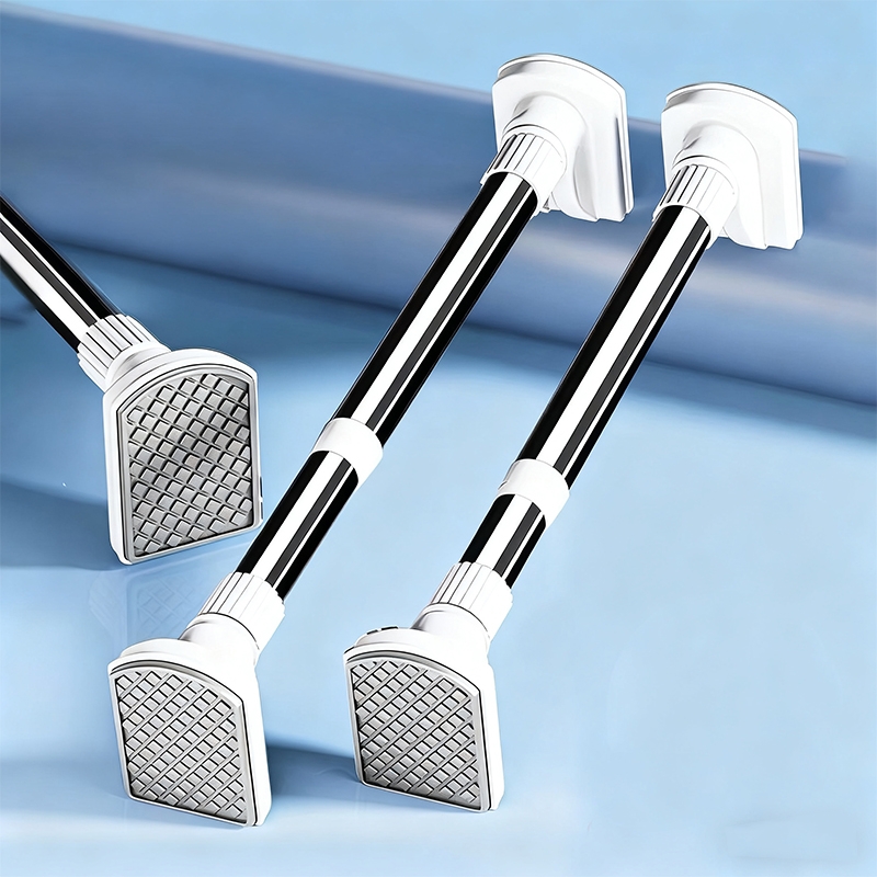 晾衣杆伸缩免打孔衣架阳台家用固定窗帘卫生间挂晒撑浴帘杆凉衣捍