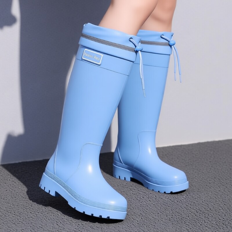 特高筒雨鞋女款水鞋时尚外穿防水加绒保暖成人雨林徒步防滑胶雨靴