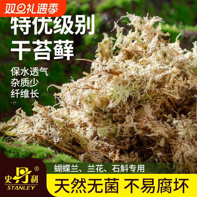 史丹利水苔蝴蝶兰专用土干苔藓养兰花的营养土优质文石斛心兰乌龟